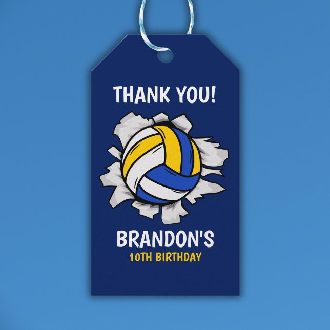 Étiquettes-cadeau Volleyball Funny Birthday Kids (Créateur téléchargé)