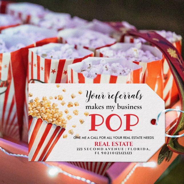 Étiquettes-cadeau Vos aiguilles Font Mon Business Pop | Immobilier (Créateur téléchargé)