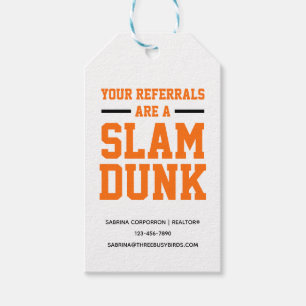 Étiquettes-cadeau Vos références sont un Slam Dunk March Realtor Pop