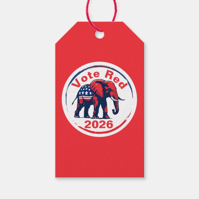 Étiquettes-cadeau Vote Red 2026 (Devant)
