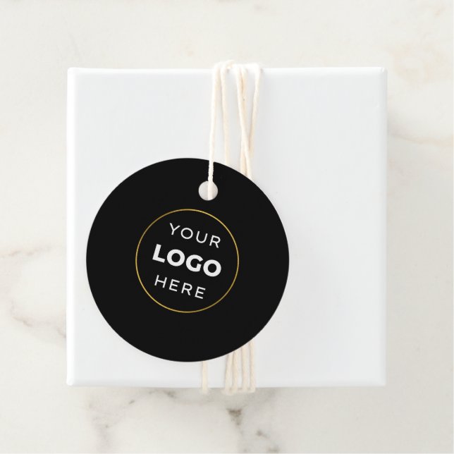 Étiquettes Cadeau Votre entreprise de logo personnalisé (En situation)