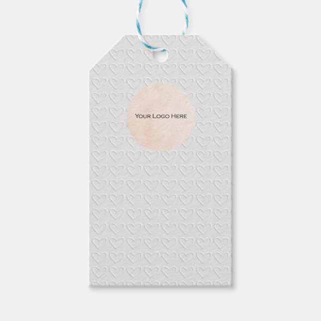 Étiquettes-cadeau Votre logo, coeur incarné sur Kraft (Devant)