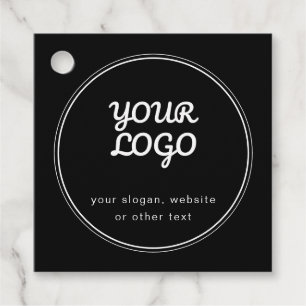 Étiquettes Cadeau Votre logo design noir et blanc élégant et modifia
