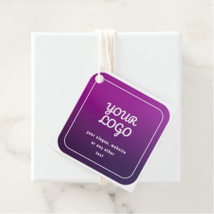 Étiquettes Cadeau Votre logo et lumière élégante à Ombre violet fonc
