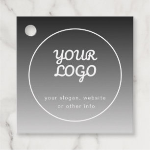 Étiquettes Cadeau Votre logo et texte Dégradé gris foncé