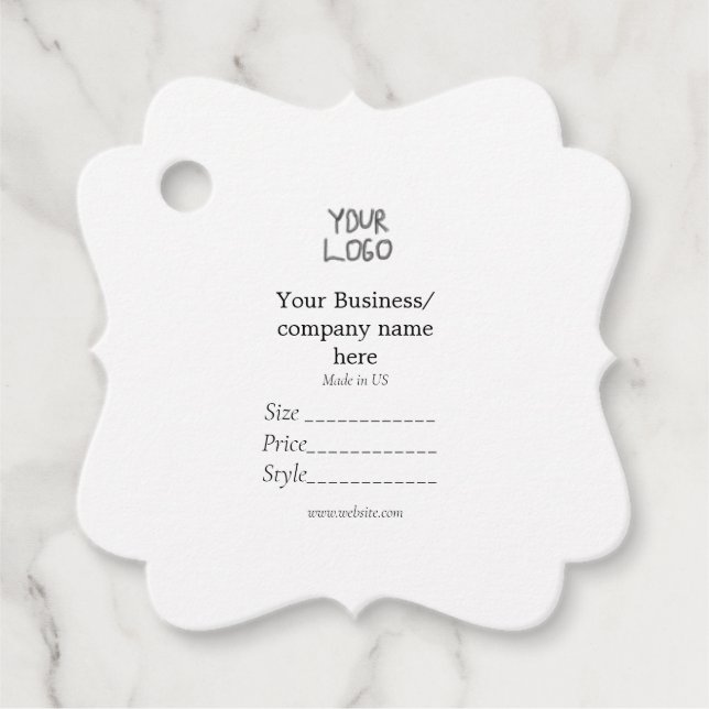 Étiquettes Cadeau Votre logo médias sociaux Code QR Balises de prix (Devant)