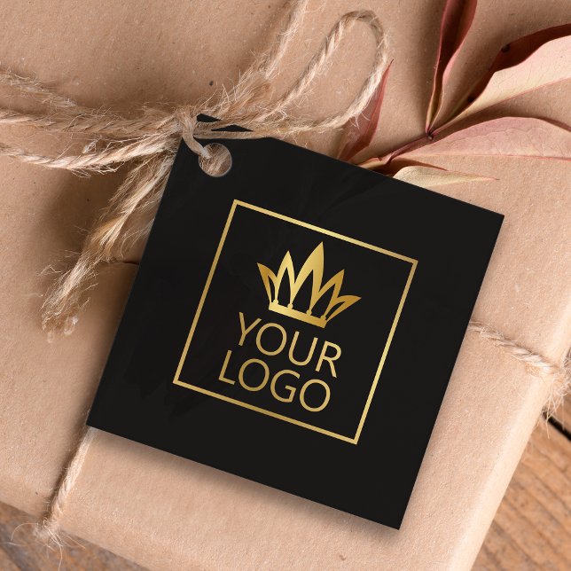 Étiquettes Cadeau Votre logo sur un Arrière - plan couleur (Créateur téléchargé)