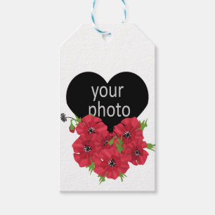 Étiquettes-cadeau Votre photo, cœur, personnel, créatif, amour