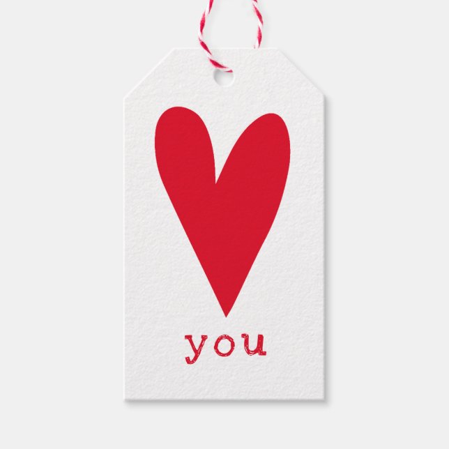 Étiquettes-cadeau Vous aimez | Red Heart Valentine's Day (Devant)