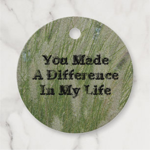 Étiquettes Cadeau Vous Avez Fait Différence Grass Désert Merci Mento
