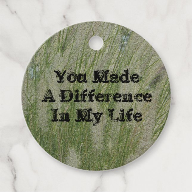 Étiquettes Cadeau Vous Avez Fait Différence Grass Désert Merci Mento (Devant)