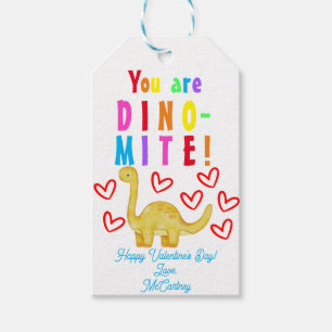 Étiquettes-cadeau Vous êtes DINO-mite Kids Valentine's Gift Tag
