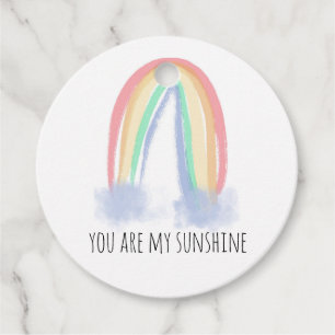 Étiquettes Cadeau Vous êtes mon eau de soleil aquarelle arc-en-ciel