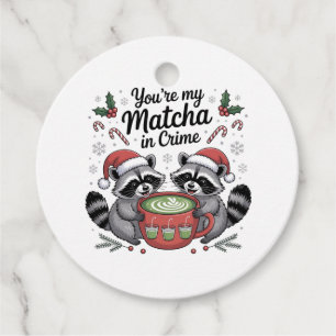 Étiquettes Cadeau Vous êtes mon Matcha en amour de Raton laveur crim
