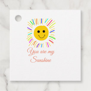 Étiquettes Cadeau vous êtes mon soleil jaune orange rayons de soleil