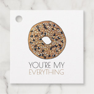 Étiquettes Cadeau Vous êtes My Everything Bagel Petit déjeuner Amour