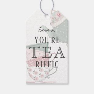 Étiquettes-cadeau Vous êtes Teariffic Tea Pot & Cups Merci
