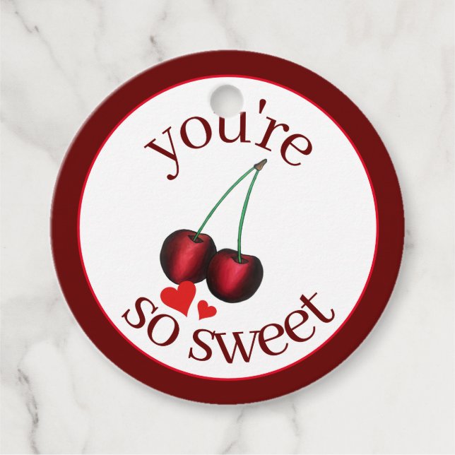 Étiquettes Cadeau Vous êtes tellement mûr Rouge cerise mûre Fruit (Devant)