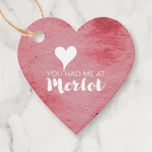 Étiquettes Cadeau Vous M'Avez Eu À Merlot Favor Tags