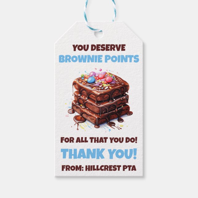 Étiquettes-cadeau Vous Méritez Les Points Brownie ! Merci Gift (Devant)