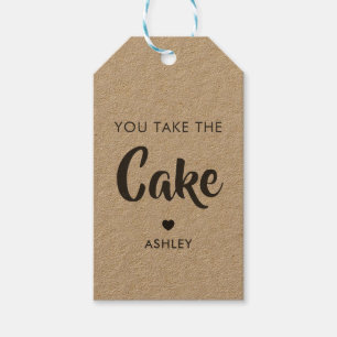 Étiquettes-cadeau Vous prenez l'étiquette de cadeau de gâteau, l'éti