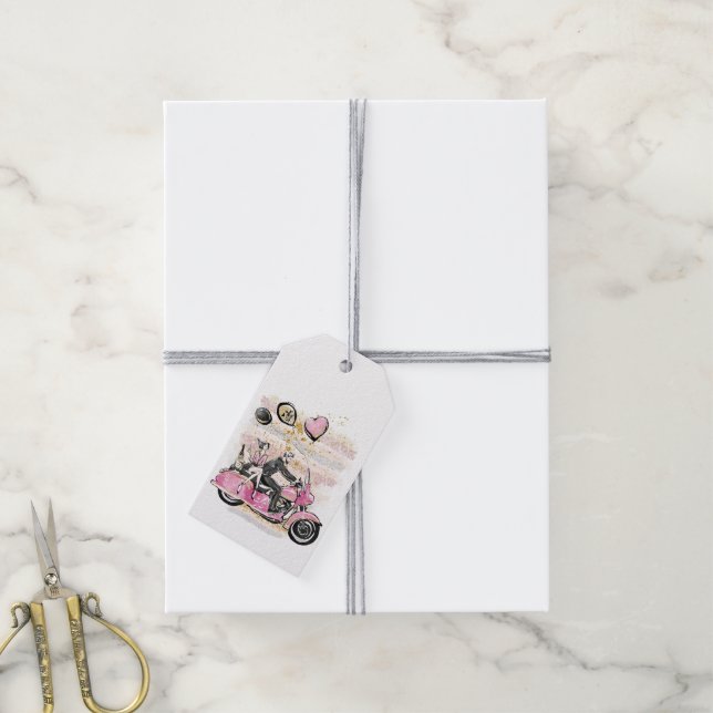 Étiquettes-cadeau Vous Rock Mon Monde | Sublimation de motocyclette  (Avec de la ficelle)