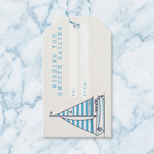 Étiquettes-cadeau Vous Souhaitant Une Navigation Sans Accroc (Set sail for happy birthdays.)
