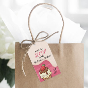 Étiquettes-cadeau Vous voulez la crème glacée Scoop Pop By