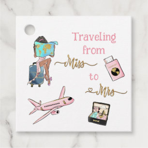 Étiquettes Cadeau Voyage Cérémonie de Fiançailles : En Route de Miss