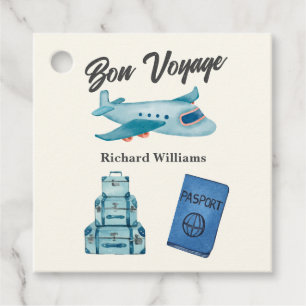Étiquettes Cadeau Voyage de retraite Aventure Bon Voyage Avion