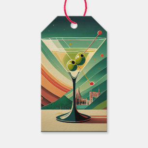 Étiquettes-cadeau Vue de cathédrale de voyage Martini Moderne du mil