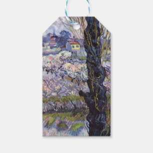 Étiquettes-cadeau Vue de jardin fleuri d'Arles de Van Gogh