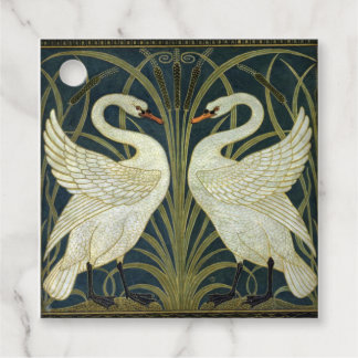Étiquettes Cadeau Walter Crane Swan & Rush and Iris Victorian 