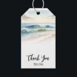 Étiquettes-cadeau Watercolor Beach Waves Rustic Coastal Mariage<br><div class="desc">Balises cadeaux</div>