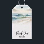 Étiquettes-cadeau Watercolor Beach Waves Rustic Coastal Mariage<br><div class="desc">Balises cadeaux</div>