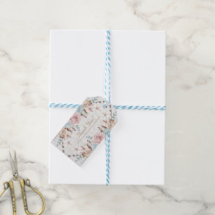 Étiquettes-cadeau Watercolor BOHO Russe Woodland Floral Unicorne