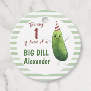Étiquettes Cadeau Watercolor Concomber Big Dill fête d'anniversaire