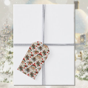 Étiquettes-cadeau Watercolor Country Cottage Père Noël Set de