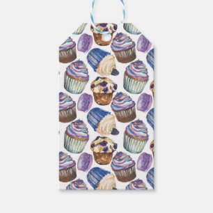 Étiquettes-cadeau Watercolor cupcakes