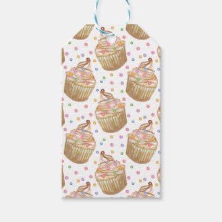 Étiquettes-cadeau Watercolor cupcakes
