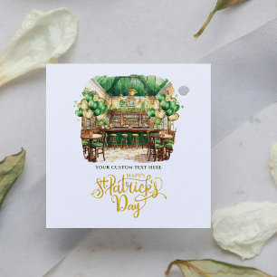 Étiquettes Cadeau Watercolor Custom St. Patrick's Day Pub