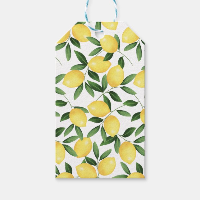 ÉTIQUETTES-CADEAU WATERCOLOR LEMONS (Devant)