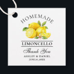 Étiquettes Cadeau Watercolor Lemons Limoncello Merci Carrés Tags<br><div class="desc">Elégant aquarelle citrons fait maison Limoncello Mariage Mercis Tags</div>