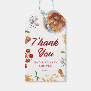 Étiquettes-cadeau Watercolor Meatball Baby shower italien faveurs