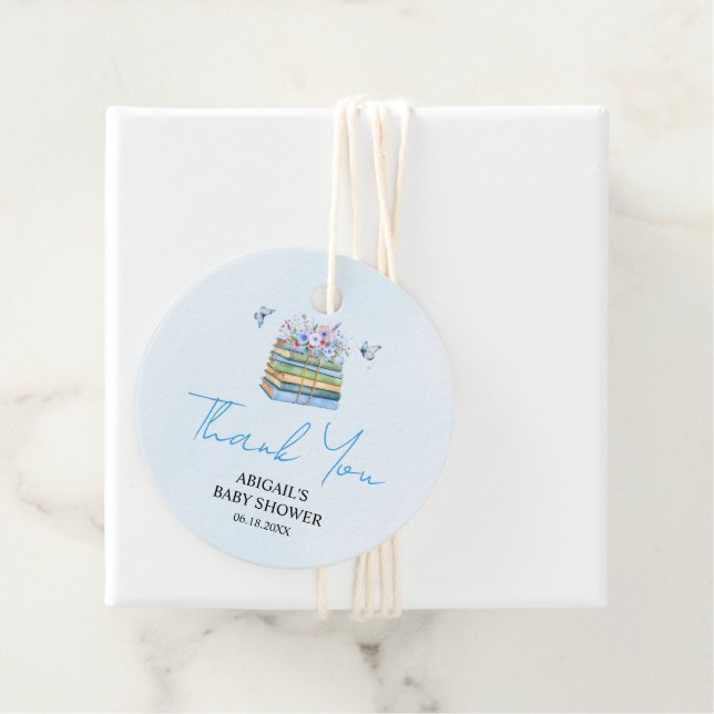 Étiquettes Cadeau Watercolor New Chapter Begins baby boy++ shower (En situation)