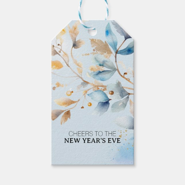 Étiquettes-cadeau Watercolor New Year's Eve Party  (Devant)