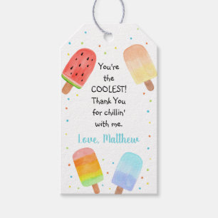 Étiquettes-cadeau Watercolor Popsicle Blue Boy Anniversaire