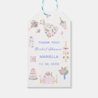 Étiquettes-cadeau    Watercolor whimsical hand drawn bridal shower