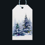 Étiquettes-cadeau Watercolor winter forest Christmas tree<br><div class="desc">Watercolor winter forest Christmas tree est une illustration painting illustration</div>