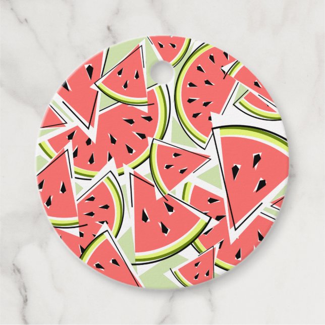 Étiquettes Cadeau Watermelon Green (Devant)